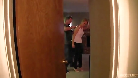 Hotmoza- cheating Step mom jerks off Step son to keep him quiet