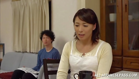 Hisae Yabe mature Japanese nurse sucks cock