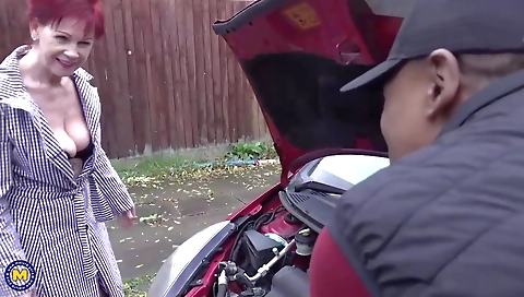 Caroline is a mature redhead who cant hold back from fucking black guys and eating fresh cum